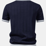 Ensemble — polo côtelé en maille à col Johnny et bordure contrastante & short chino