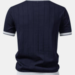 Ensemble — polo côtelé en maille à col Johnny et bordure contrastante & pantalon côtelé