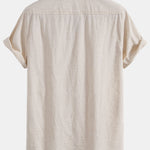 Chemise boutonnée en lin à poche