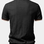 Ensemble Capucine — polo zippé en maille texturée à bordure contrastante & pantalon fuselé