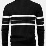 Ensemble — polo côtelé zippé en maille rayée & pantalon fuselé coupe slim