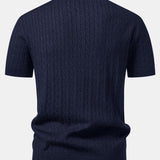 Ensemble — polo en maille jacquard torsadé & pantalon fuselé coupe slim
