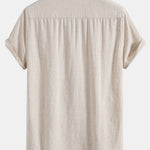 Chemise en lin à col semi-ouvert