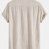 Chemise en lin à col semi-ouvert
