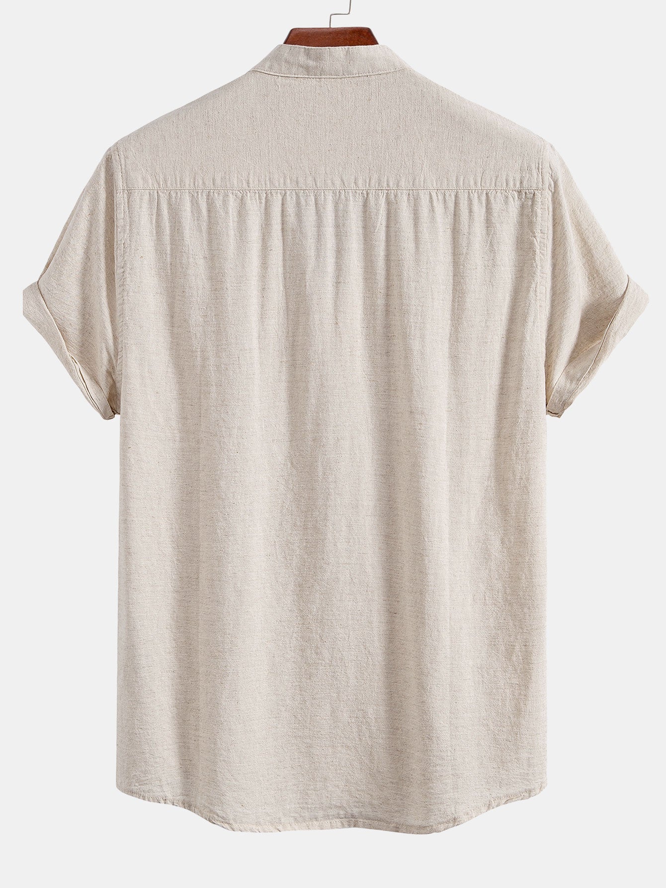 Chemise en lin à col semi-ouvert