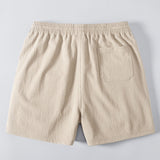 Ensemble — chemise en lin et viscose à col V & short texturé froissé à cordon
