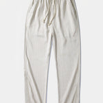 Ensemble Améline — chemise en lin et viscose & pantalon en lin rayé à jambe droite