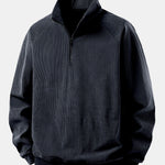 Ensemble — sweat en velours côtelé à col zippé et manches raglan & pantalon en velours côtelé