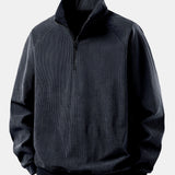 Ensemble — sweat en velours côtelé à col zippé et manches raglan & pantalon en velours côtelé