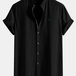 Améline — Chemise en lin à col officier et manches courtes