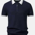 Ensemble Améline — polo zippé en maille contrastante & pantalon fuselé coupe slim