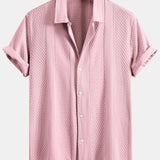 Ensemble Capucine — chemise jacquard géométrique & pantalon texturé froissé à jambe droite