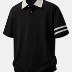 Ensemble — polo à col contrastant coupe décontractée & short en coton à cordon