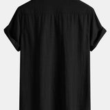 Ensemble — chemise en lin à manches courtes & short à cordon en lin mélangé