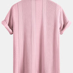 Ensemble Capucine — chemise jacquard géométrique & pantalon texturé froissé à jambe droite