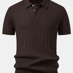 Ensemble — polo en maille jacquard torsadé & pantalon fuselé coupe slim