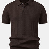 Ensemble — polo en maille jacquard torsadé & pantalon fuselé coupe slim