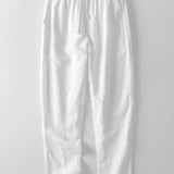 Ensemble Améline — chemise texturée à deux poches & pantalon en lin à jambe droite