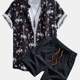 Ensemble — chemise à imprimé western et cactus & short de bain