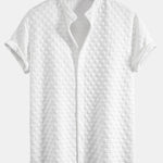 Ensemble — chemise à col officier à damier & short jacquard à damier