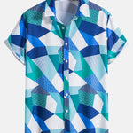 Ensemble Sidonie — chemise à imprimé géométrique color block & short de bain