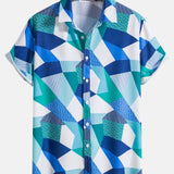 Ensemble Sidonie — chemise à imprimé géométrique color block & short de bain