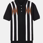 Ensemble — polo en maille jacquard géométrique rayée & short chino en coton