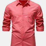 Améline — Chemise en lin et coton à manches longues et poche
