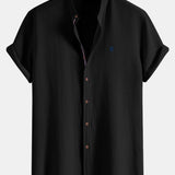 Ensemble — chemise en seersucker à manches courtes & pantalon texturé froissé