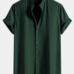Améline — Chemise en lin à col officier et manches courtes