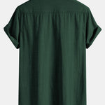 Ensemble — chemise en lin à manches courtes & short à cordon en lin mélangé