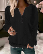 Charlotte | Pull à torsades zippé