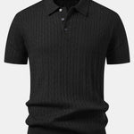 Ensemble — polo en maille jacquard torsadé & pantalon fuselé coupe slim