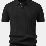 Ensemble — polo en maille jacquard torsadé & pantalon fuselé coupe slim
