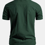 Ensemble — chemise en lin à col officier et manches courtes & pantalon fuselé coupe slim