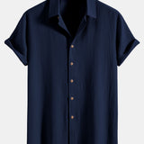 Ensemble — chemise texturée froissée & pantalon à jambe droite