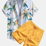 Ensemble — chemise à imprimé palmiers aquarelle & short de bain