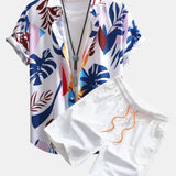 Ensemble — chemise à imprimé feuilles colorées & short de bain