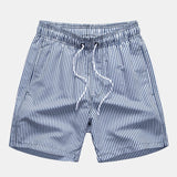 Ensemble Améline — chemise à imprimé palmiers & short de bain à imprimé rayé