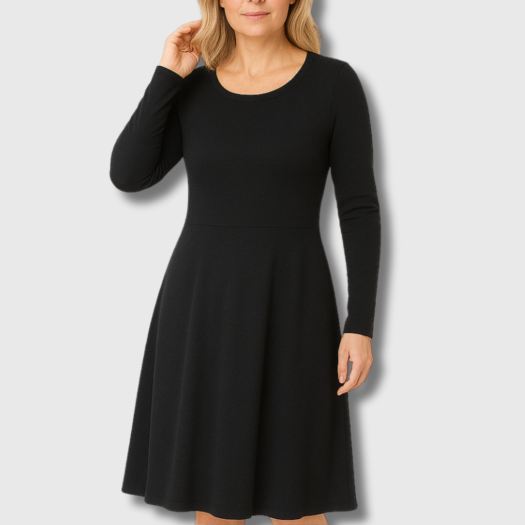 Julie — Robe classique à manches longues évasée