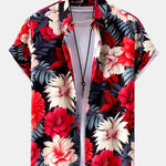 Ensemble — chemise à imprimé fleurs tropicales & short de bain uni à cordon