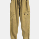 Ensemble — chemise à empiècements à carreaux en velours côtelé & pantalon cargo de jogging chino