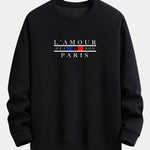 Ensemble Capucine — sweat à col rond coupe décontractée à slogan Paris & pantalon de jogging