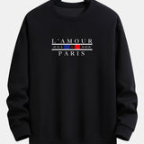 Ensemble Capucine — sweat à col rond coupe décontractée à slogan Paris & pantalon de jogging