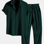 Ensemble — chemise côtelée coupe ajustée & pantalon côtelé à jambe droite