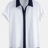 Ensemble — chemise côtelée contrastante & short côtelé à cordon