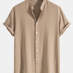 Ensemble — chemise en lin et viscose & short rayé à cordon en lin et coton