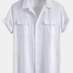 Chemise cubaine en lin à poches