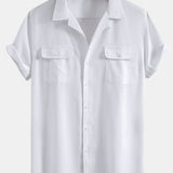 Chemise cubaine en lin à poches
