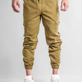 Ensemble — chemise à empiècements à carreaux en velours côtelé & pantalon cargo de jogging chino